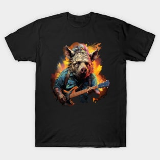 Warthog Playing Guitar T-Shirt